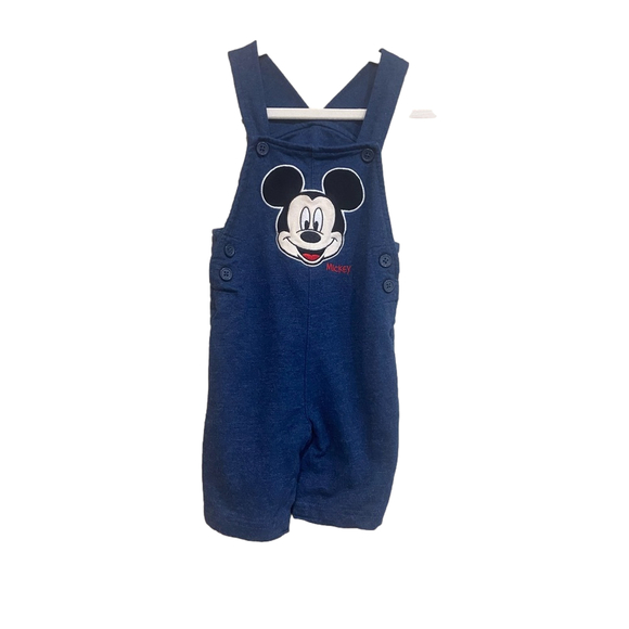 Disney Baby Mickey Mouse Shortalls Blue 18M🎈unisex - Picture 1 of 5